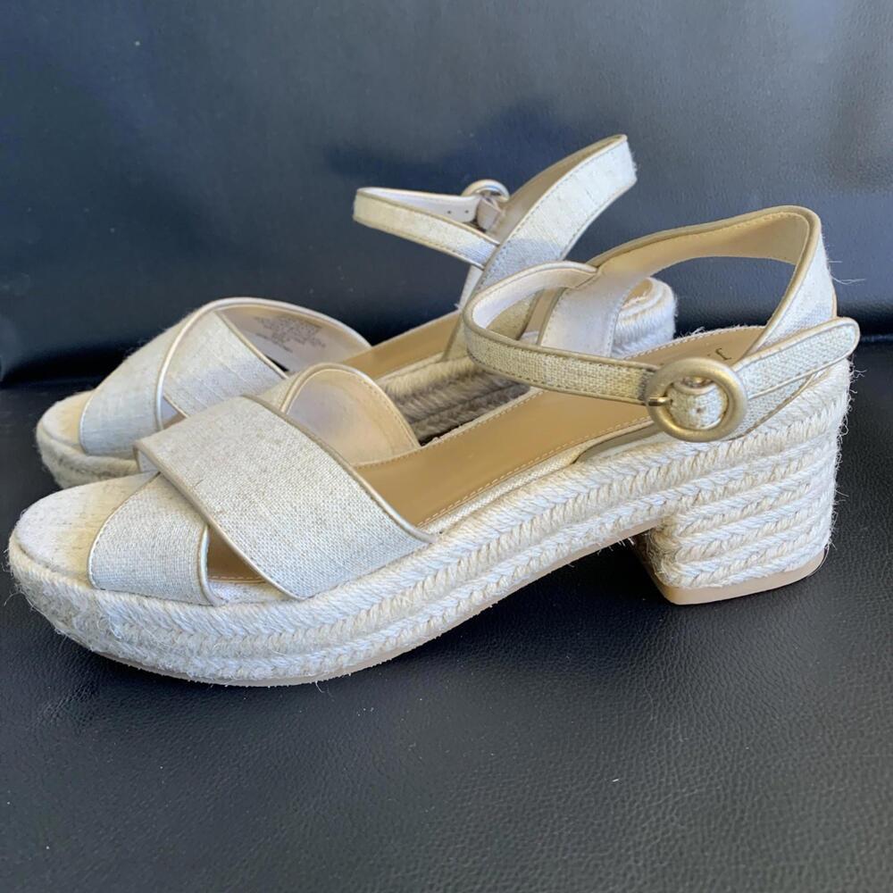 J.Crew Platform Espadrille Heeled Sandals Chunky Platform   Size 9